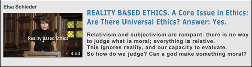 Elsa Schieder, PhD. Reality Based Ethics. Video